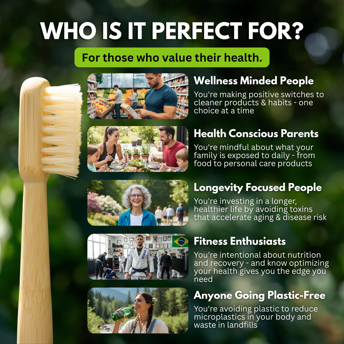 Velora Boar Bristle & Bamboo Toothbrush (4 Pack)