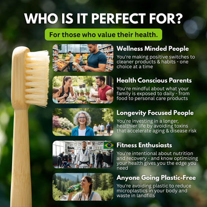 Velora Boar Bristle & Bamboo Toothbrush (4 Pack)